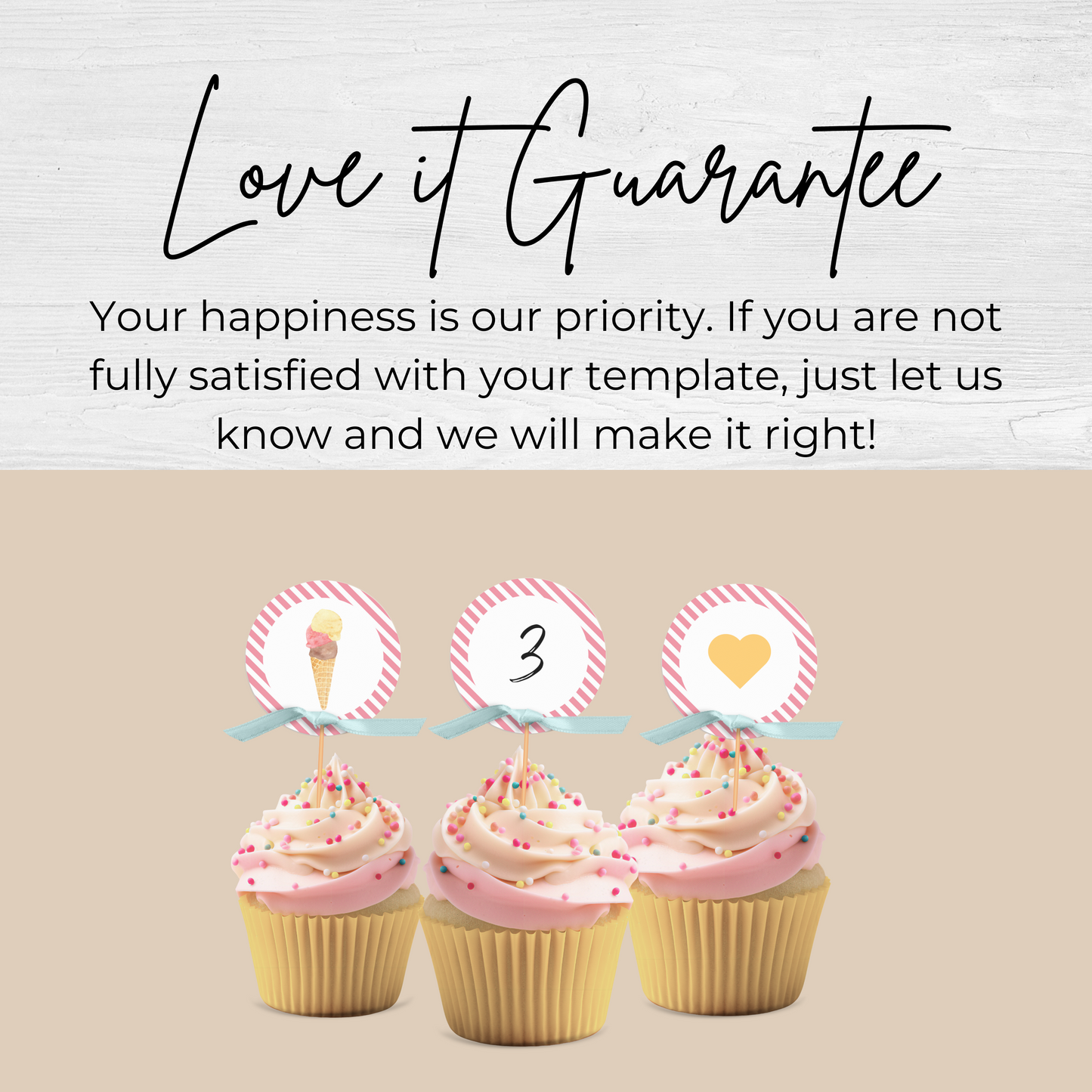 Cupcake Toppers 3rd Birthday Ice Cream Party Decorations Here's the Scoop Third Birthday Decor Party Supplies Sweet Birthday Cake Top 0002