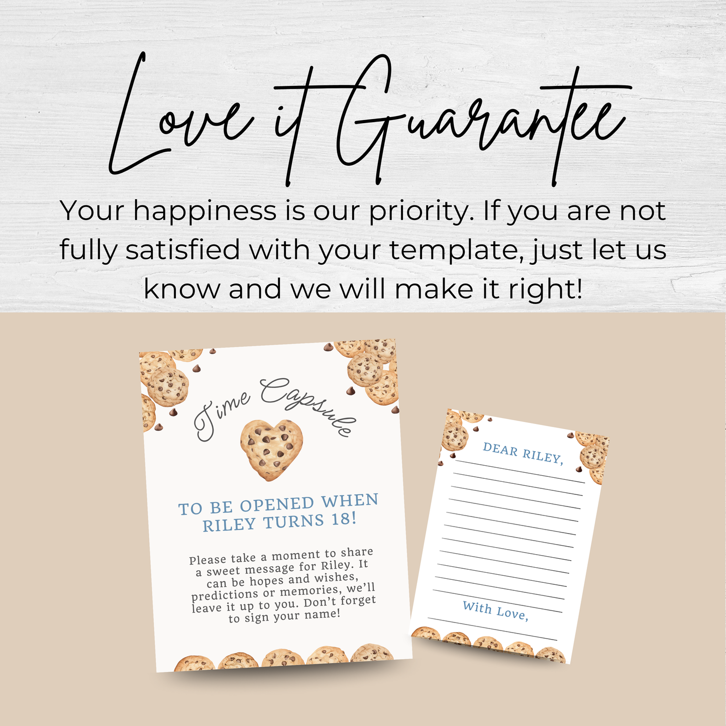 Time Capsule Sign and Notes One Tough Cookie Party Decoration Time Capsule One Sweet Cookie Sign Milk and Cookies Theme First Birthday 0005