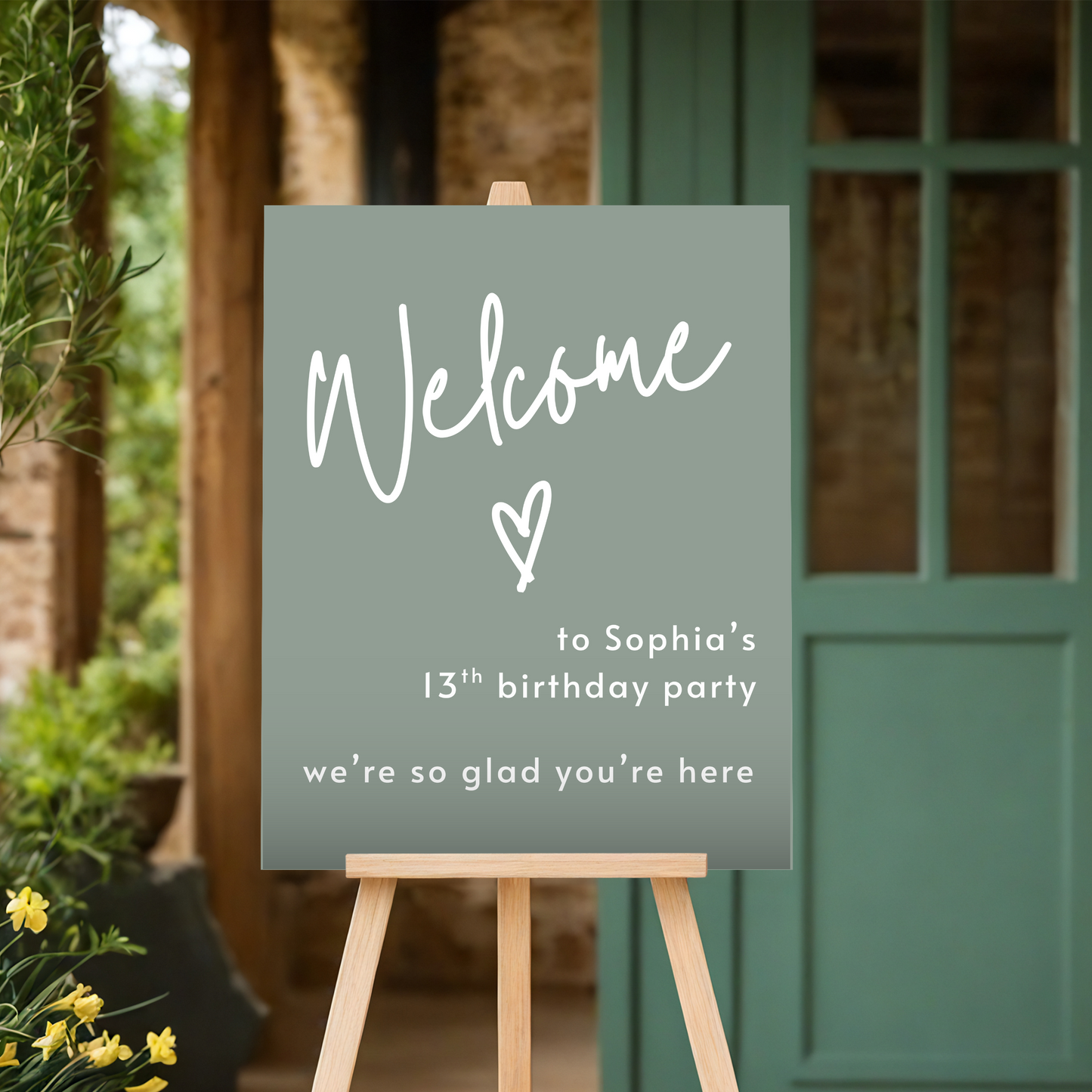 13th Birthday Party Welcome Sign: Editable Digital Download Sign 0003