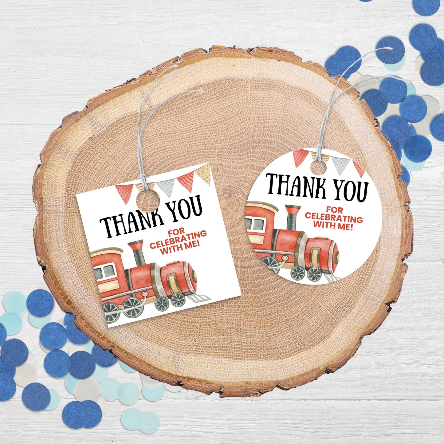 Train Party Favor Tag Chugga Chugga Two Two Party Birthday Party Favor Tag All Aboard Hanging Tag Thank You Tag Circle Tag Square Tag 0006