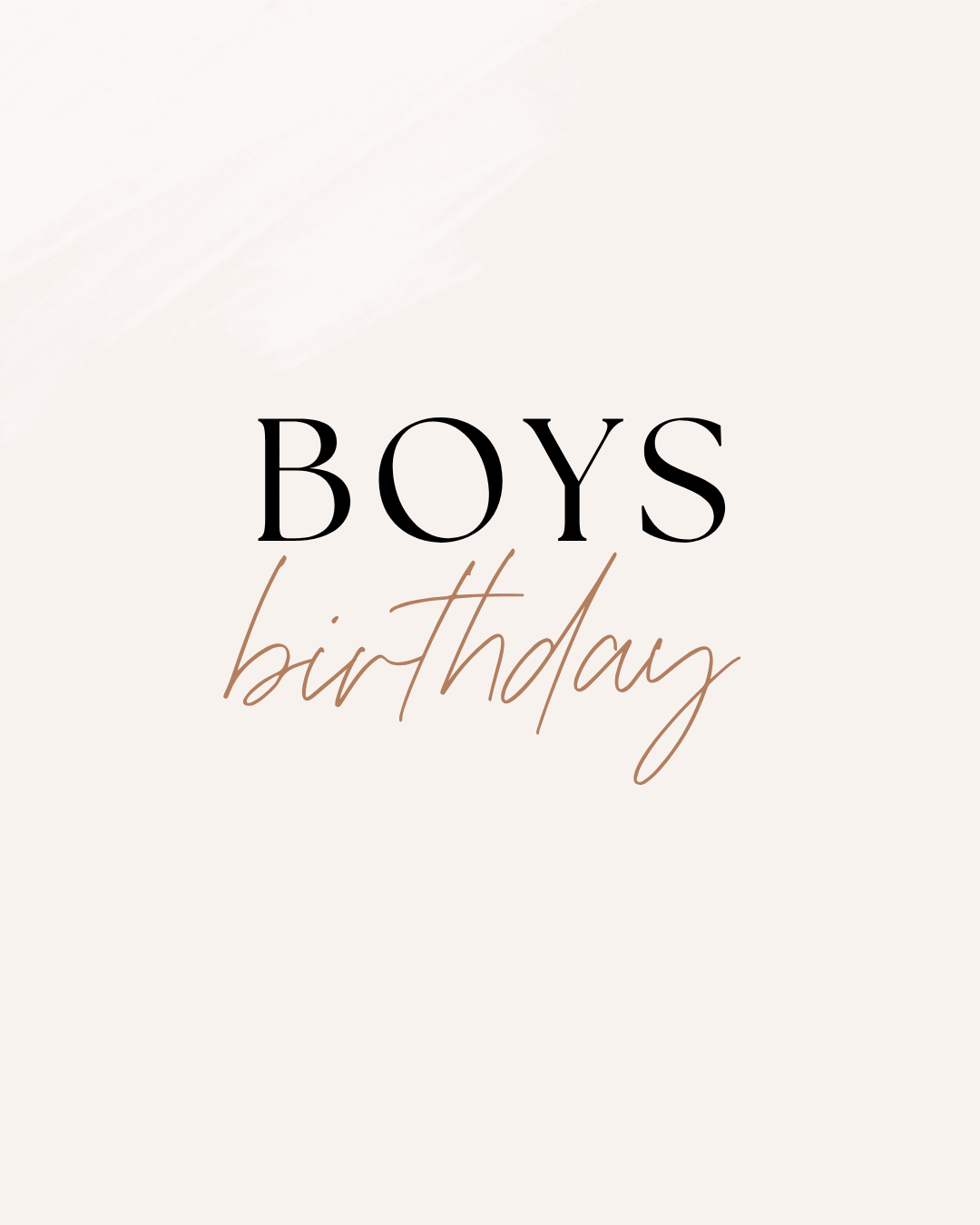 Boys Birthdays