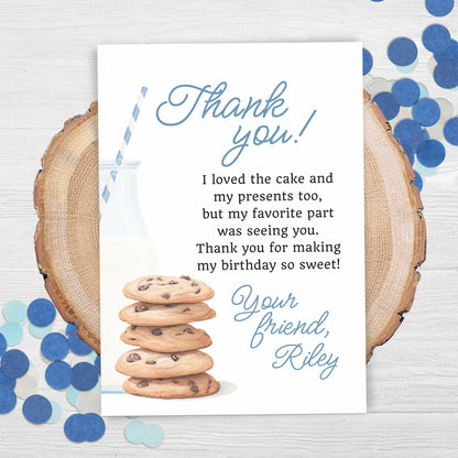 Milk and Cookies Thank You Note Birthday Template Editable Sweet Cookie Party Thank You Card Tough Cookie Party Thank You Letter 0005