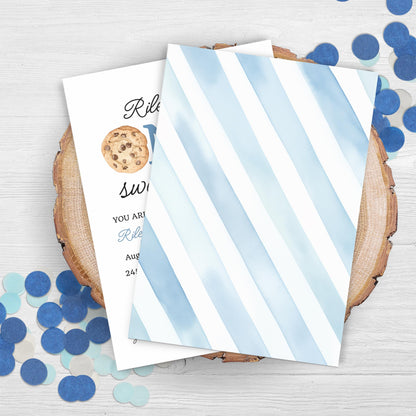 One Sweet Cookie Birthday Invitation First Birthday Boy Milk Cookies Party 1st Birthday Cookie Sweet Celebration Toddler Birthday Cute 0005