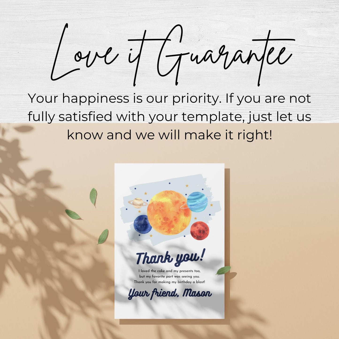 Thank You Note Space Birthday Template Editable Boy Out of This World Thank You Card Solar System Party Galaxy Birthday Party 0001