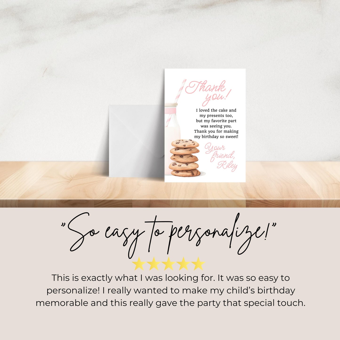 Milk and Cookies Thank You Note Birthday Template Editable Sweet Cookie Party Thank You Card Tough Cookie Party Thank You Letter 0009