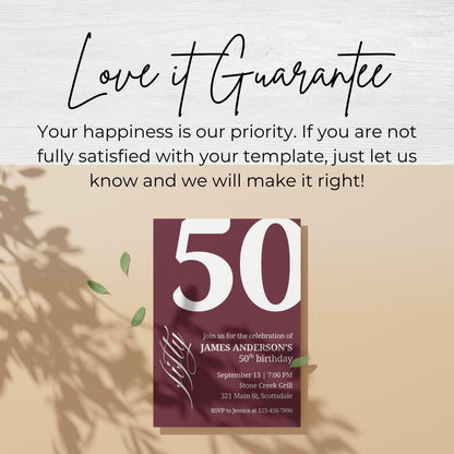 50th Birthday Invitation for Men 50th Birthday Invite 50th Birthday for Him 50th Birthday Invitation 50th Birthday Invitation for Him 0007