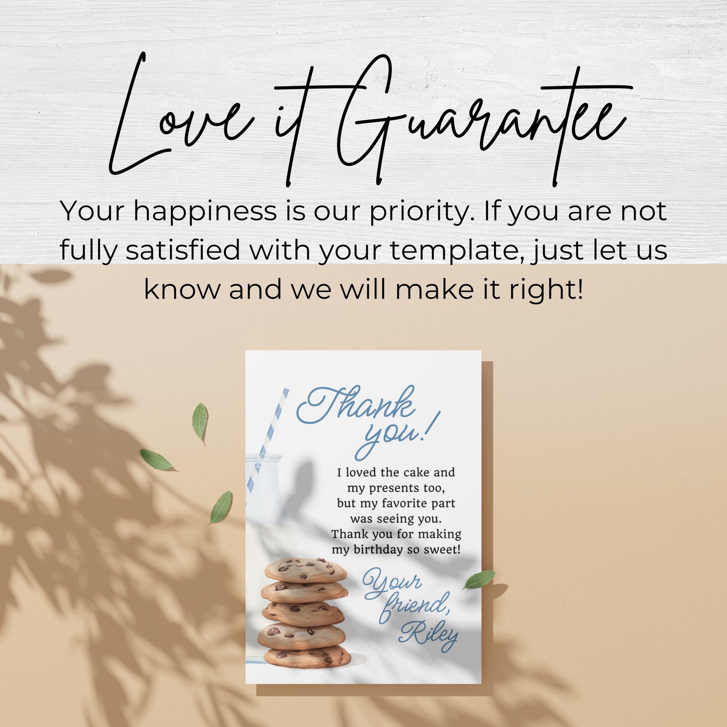 Milk and Cookies Thank You Note Birthday Template Editable Sweet Cookie Party Thank You Card Tough Cookie Party Thank You Letter 0005