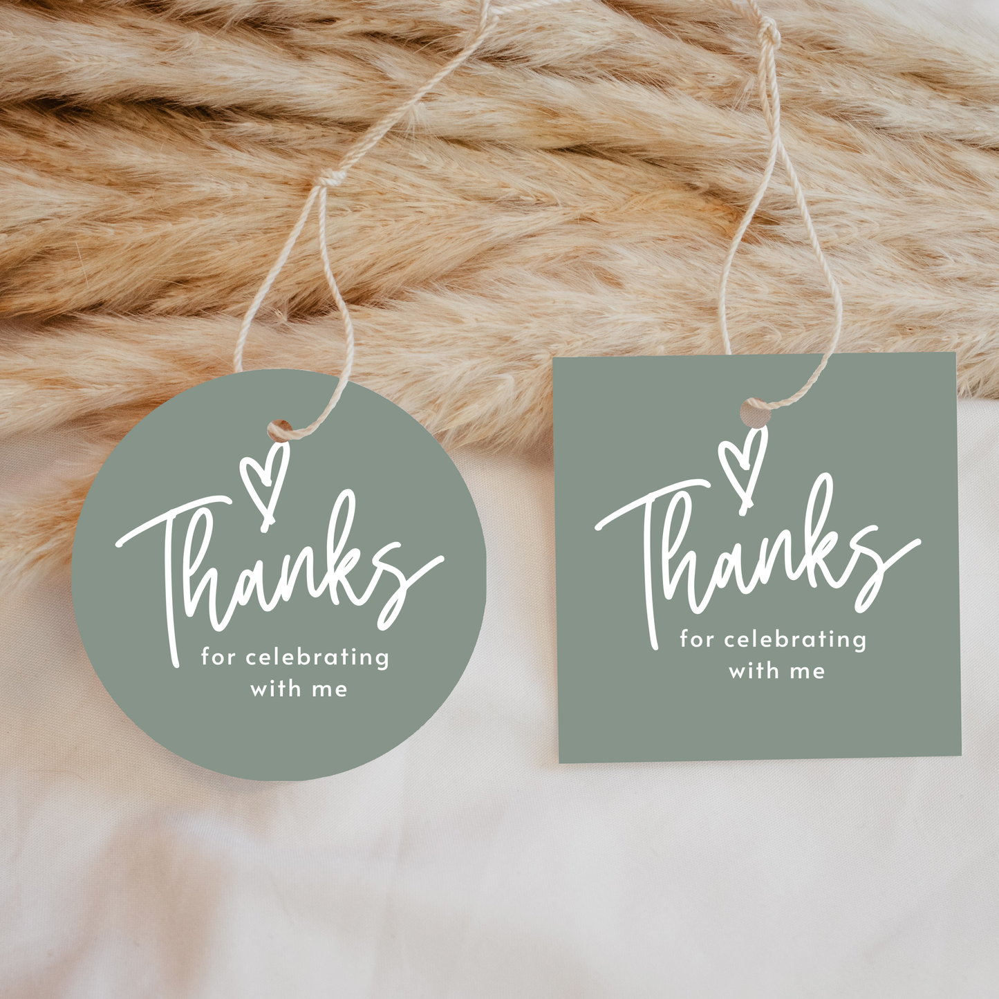 Sage Green Favor Tag Teenage Sage Green Birthday Party Favor Tag Sage Green Hanging Tag Sage Green Thank You Tag Circle Tag Square Tag 0003