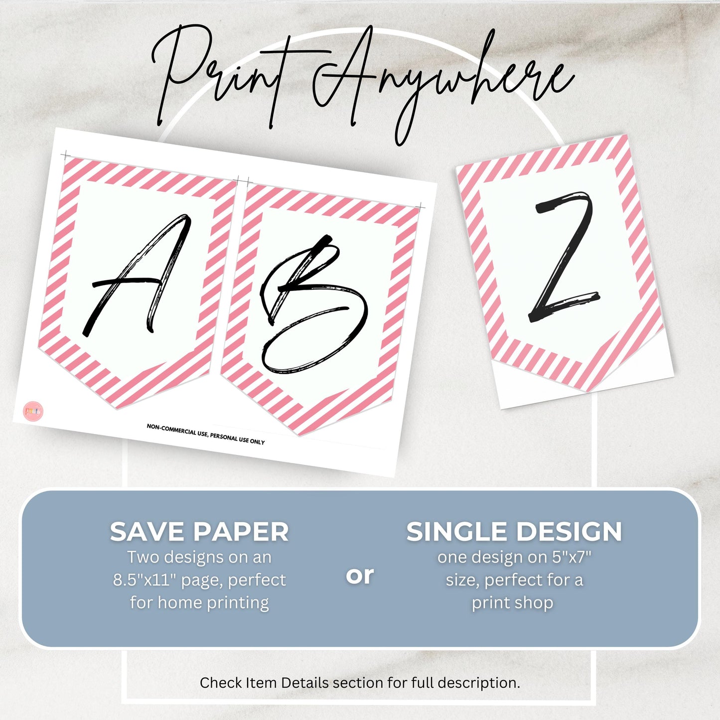 Ice Cream Party Alphabet Banner Letters A to Z Numbers Symbols Happy Birthday Banner Here's the Scoop Party Scoops of Fun Flag Banner 0002