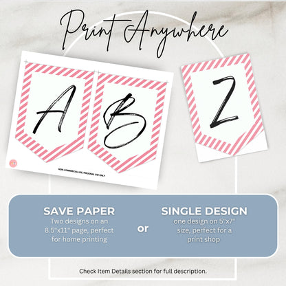 Ice Cream Party Alphabet Banner Letters A to Z Numbers Symbols Happy Birthday Banner Here's the Scoop Party Scoops of Fun Flag Banner 0002