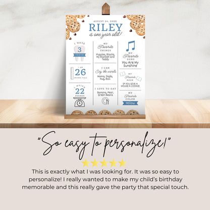 Milestone Board Milk and Cookies First Birthday Sign First Year Milestone Sweet Cookie Birthday Milestone Tough Cookie Birthday Sign  0005