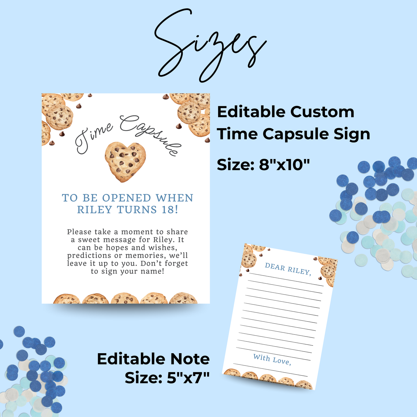 Time Capsule Sign and Notes One Tough Cookie Party Decoration Time Capsule One Sweet Cookie Sign Milk and Cookies Theme First Birthday 0005