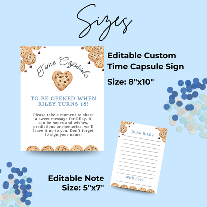 Time Capsule Sign and Notes One Tough Cookie Party Decoration Time Capsule One Sweet Cookie Sign Milk and Cookies Theme First Birthday 0005