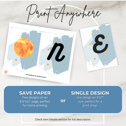 Space High Chair Banner First Birthday Party Decorations Birthday High Chair Banner 1st Birthday Outer Space Party Solar System Party 0001