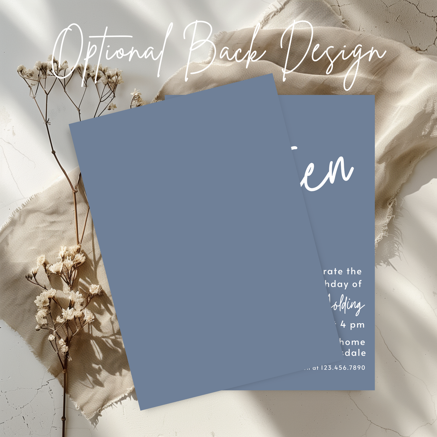 13th Birthday Invitation for Girl Dusty Blue Thirteen Birthday Invite Dusty Blue Birthday Teenager Simple Invitation Printable Template 0011