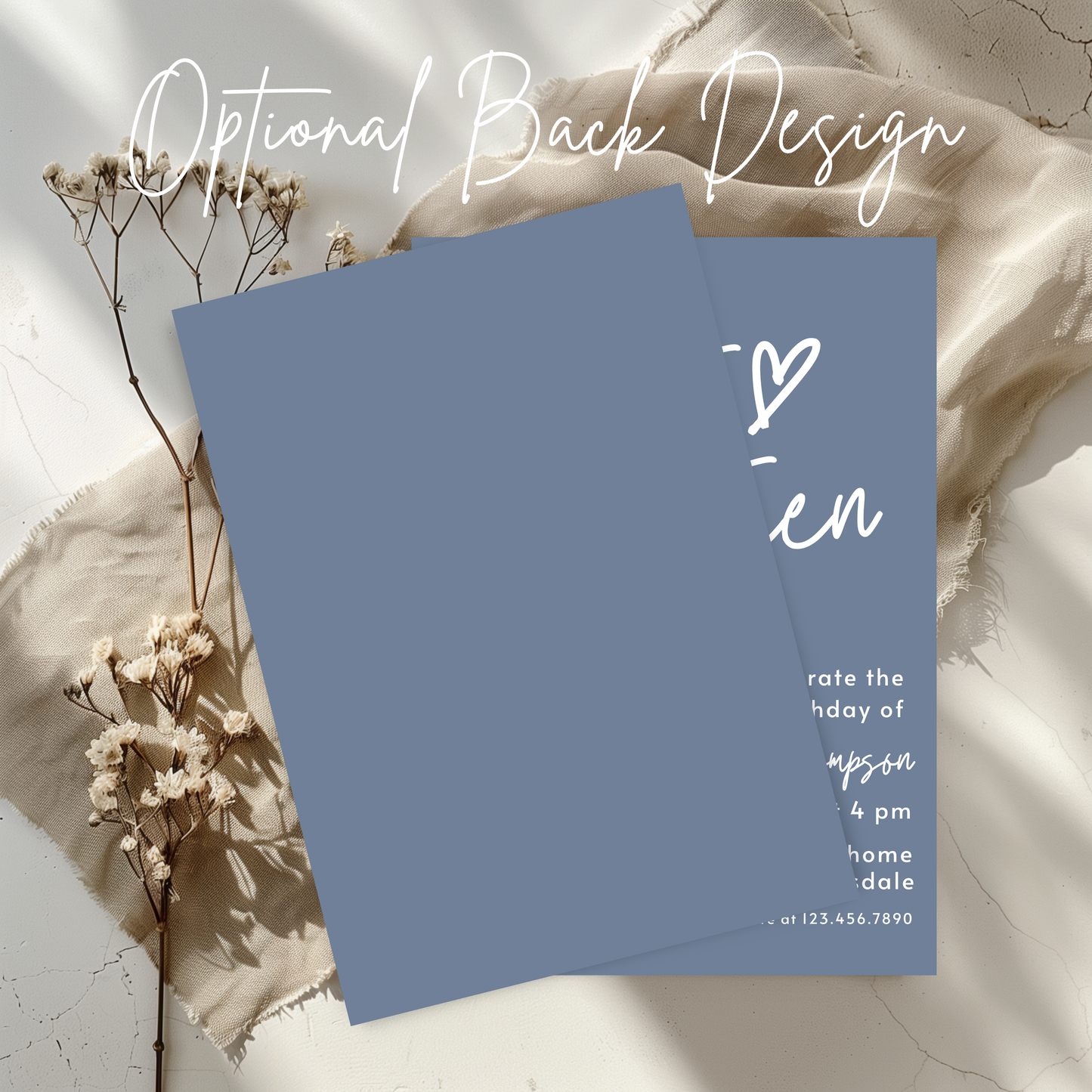 16th Birthday Invitation for Girl Dusty Blue Sweet Sixteen Invite Dusty Blue Birthday for Teenager Simple Invitation Printable Template 0011