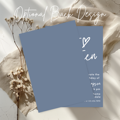 16th Birthday Invitation for Girl Dusty Blue Sweet Sixteen Invite Dusty Blue Birthday for Teenager Simple Invitation Printable Template 0011