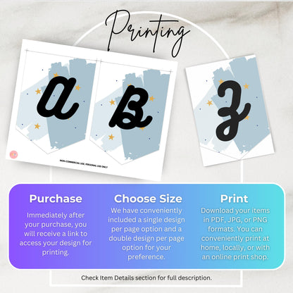 Space Party Alphabet Banner Letters A to Z Numbers Symbols Happy Birthday Banner Galaxy Birthday Solar System Party Flag Banner 0001