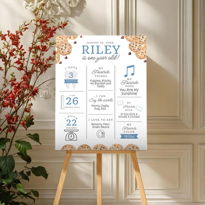 Milestone Board Milk and Cookies First Birthday Sign First Year Milestone Sweet Cookie Birthday Milestone Tough Cookie Birthday Sign  0005
