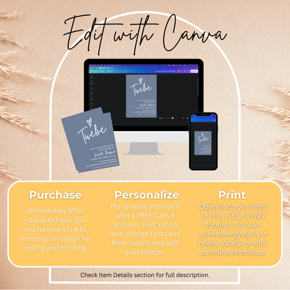 12th Birthday Invitation for Girl Dusty Blue Twelfth Birthday Invite Dusty Blue Birthday Teenager Simple Invitation Printable Template 0011