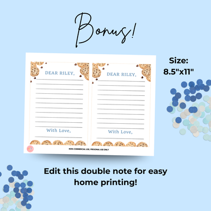 Time Capsule Sign and Notes One Tough Cookie Party Decoration Time Capsule One Sweet Cookie Sign Milk and Cookies Theme First Birthday 0005