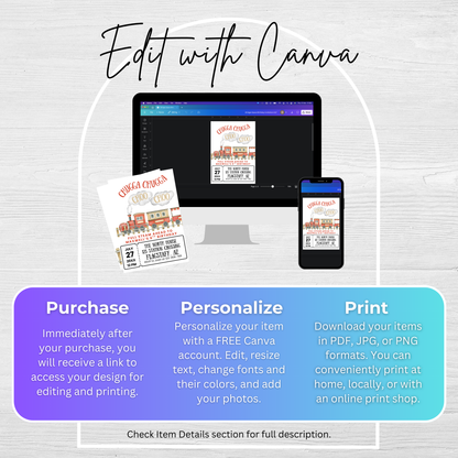 6th Birthday Invitation Template for Train Themed Birthday Party: Printable Invite Digital Download 0006