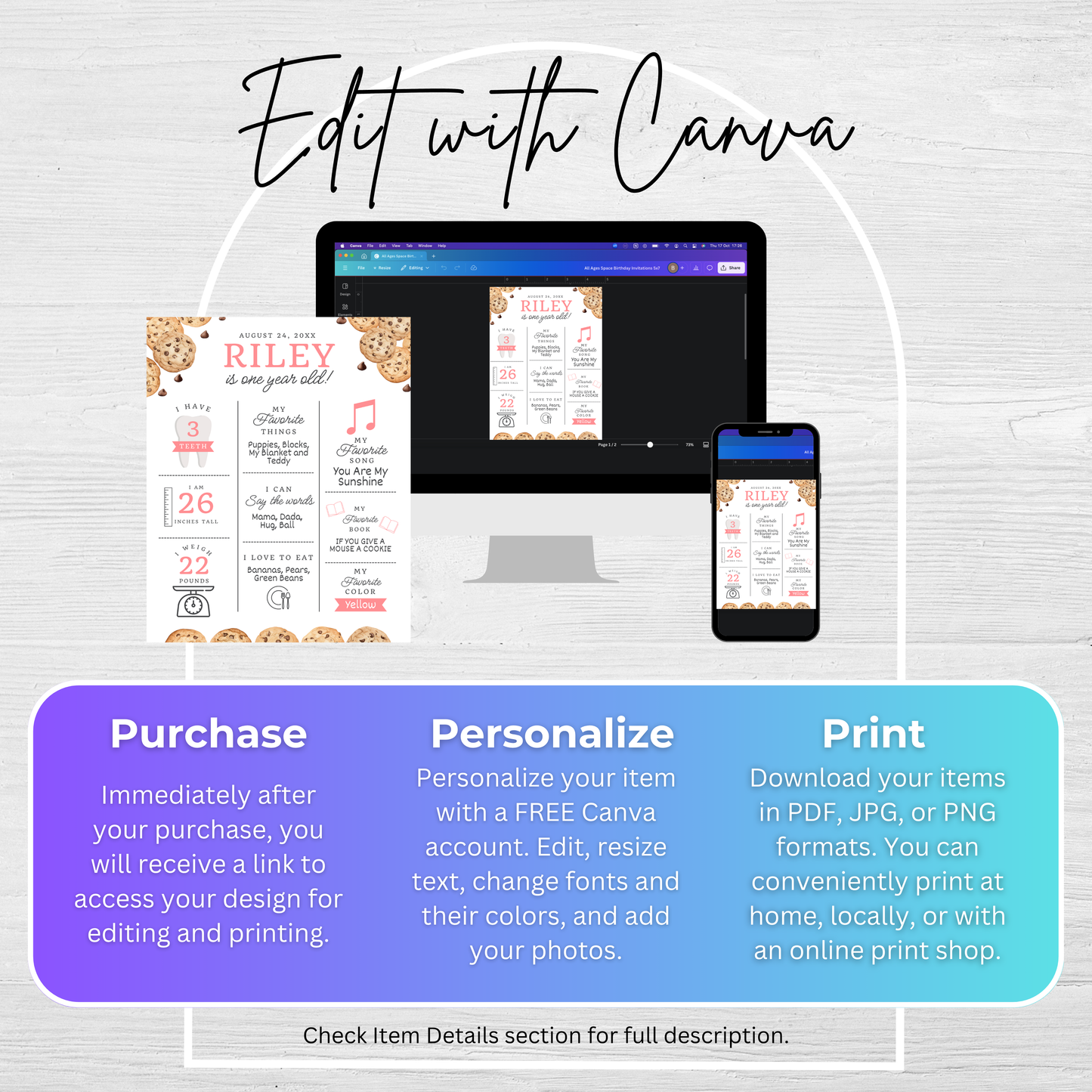 Milestone Board Milk and Cookies First Birthday Sign First Year Milestone Sweet Cookie Birthday Milestone Tough Cookie Birthday Sign 0009