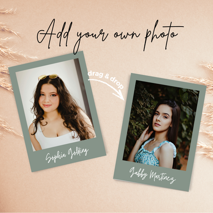 14th Birthday Photo Invitation Sage Green: Fourteenth Birthday Printable Invite for Teenager 0003