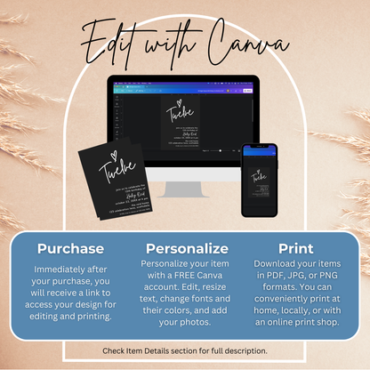 12th Birthday Invite Template: Simple Teen Girl Invitation Printable 0013