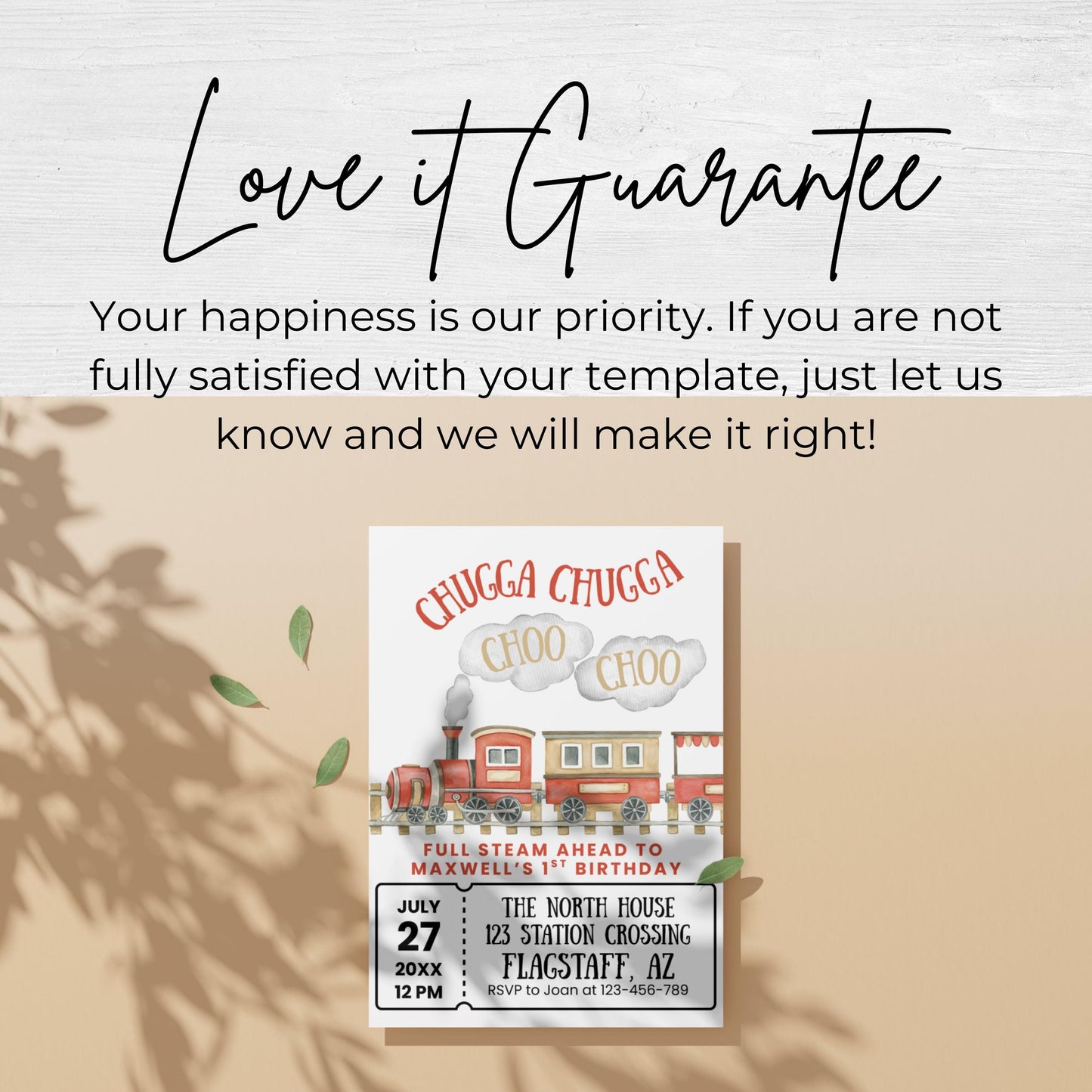 Chugga Chugga Choo Choo Birthday Invitation Train Party Birthday Invite Train All Aboard 1st Birthday Full Steam Ahead First Birthday 0006