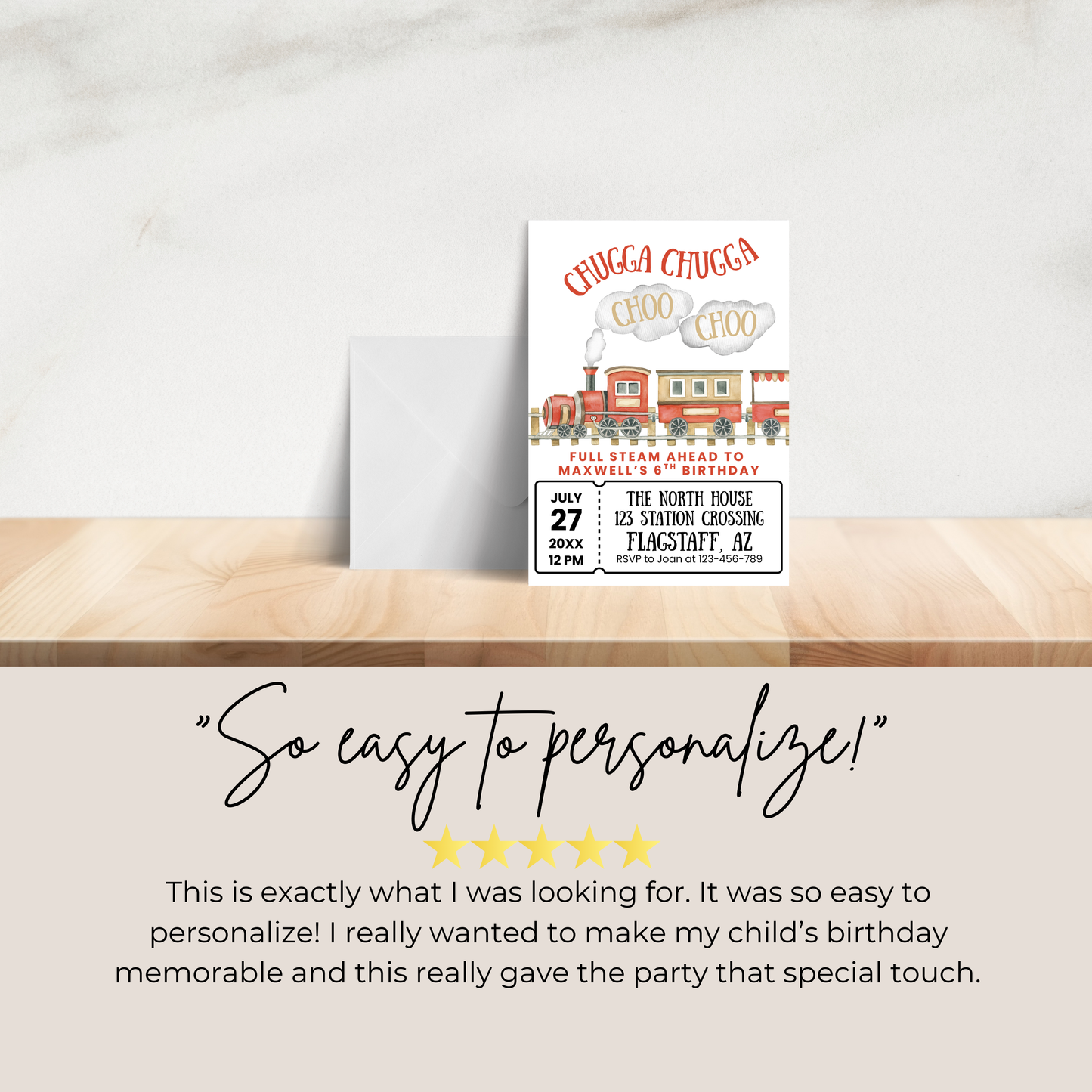 6th Birthday Invitation Template for Train Themed Birthday Party: Printable Invite Digital Download 0006