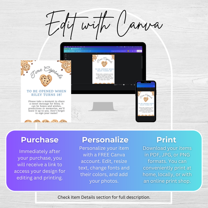 Time Capsule Sign and Notes One Tough Cookie Party Decoration Time Capsule One Sweet Cookie Sign Milk and Cookies Theme First Birthday 0005