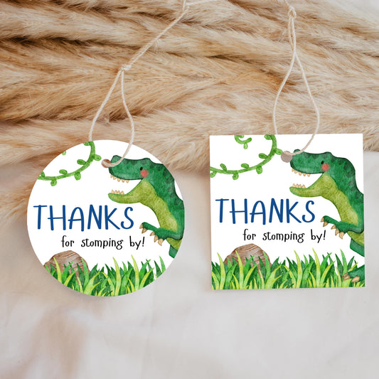 Thanks for Stomping By Dinosaur Favor Tag Dinosaur Birthday Party Favor Tag Dino Favor Tag Dino Party Boy Birthday Party Prehistoric 0008