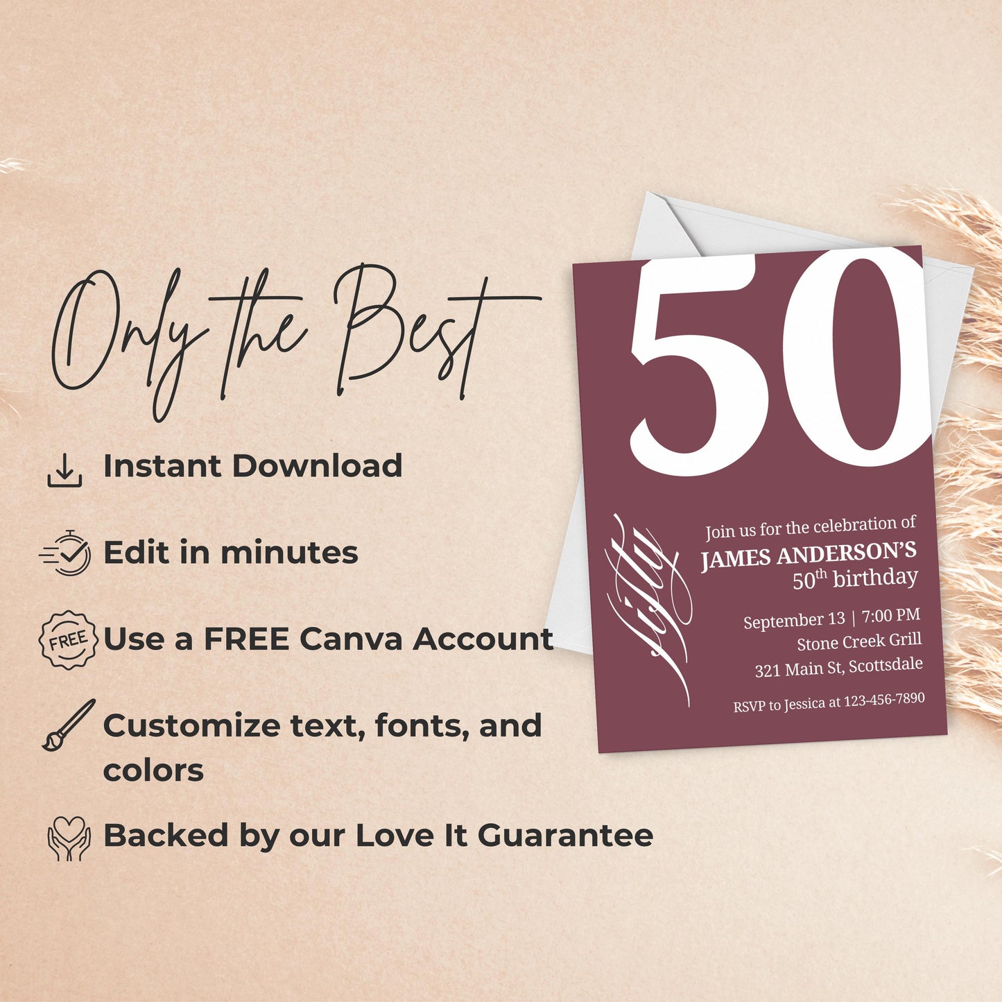 50th Birthday Invitation for Men 50th Birthday Invite 50th Birthday for Him 50th Birthday Invitation 50th Birthday Invitation for Him 0007