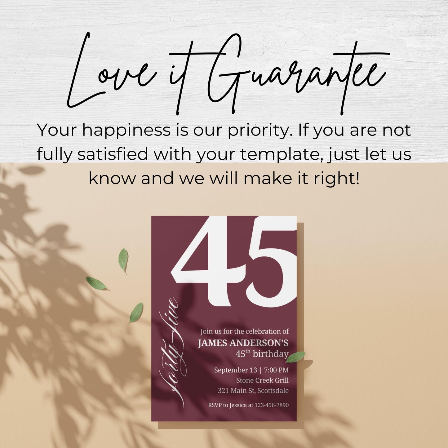 45th Birthday Invitation for Men 45th Birthday Invite 45th Birthday for Him 45th Birthday Invitation 45th Birthday Invitation for Him 0007