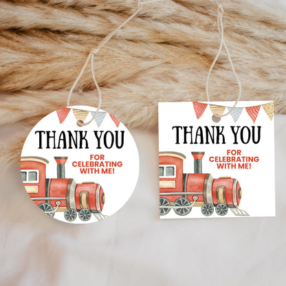 Train Party Favor Tag Chugga Chugga Two Two Party Birthday Party Favor Tag All Aboard Hanging Tag Thank You Tag Circle Tag Square Tag 0006