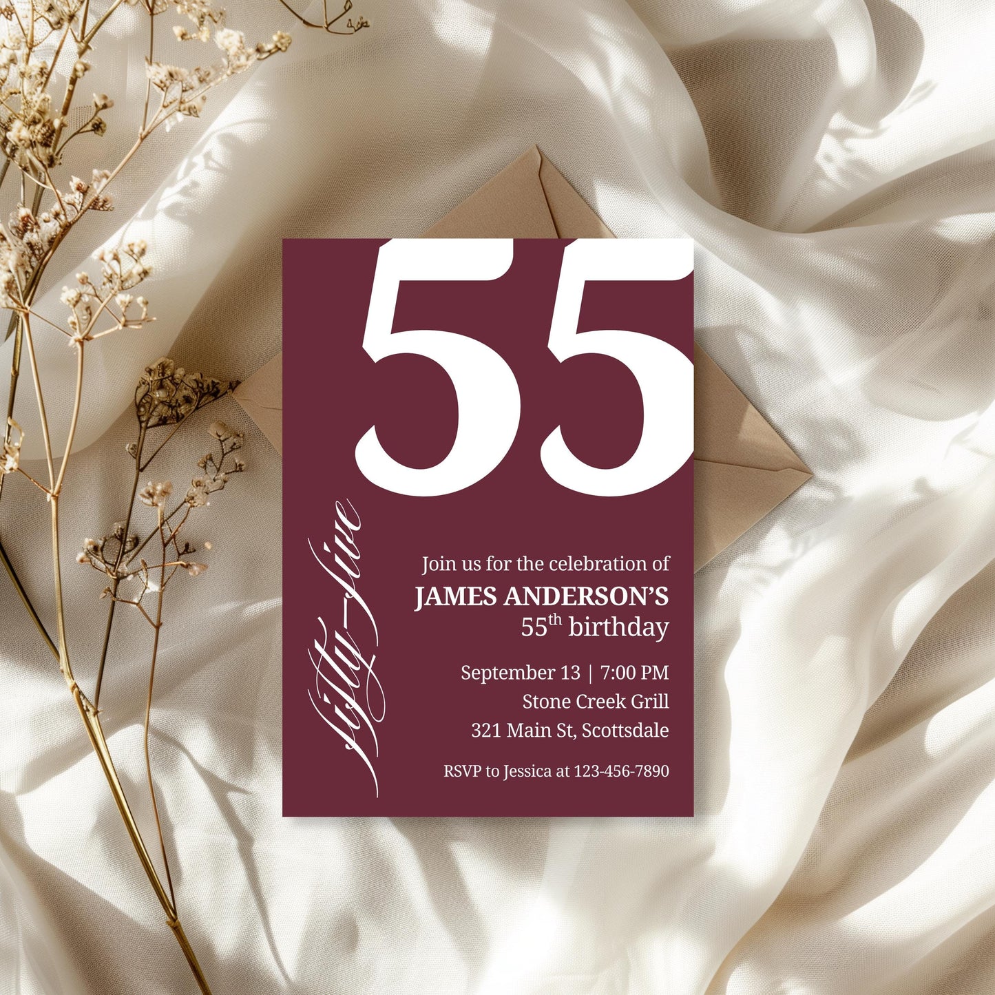 55th Birthday Invitation for Men 55th Birthday Invite 55th Birthday for Him 55th Birthday Invitation 55th Birthday Invitation for Him 0007