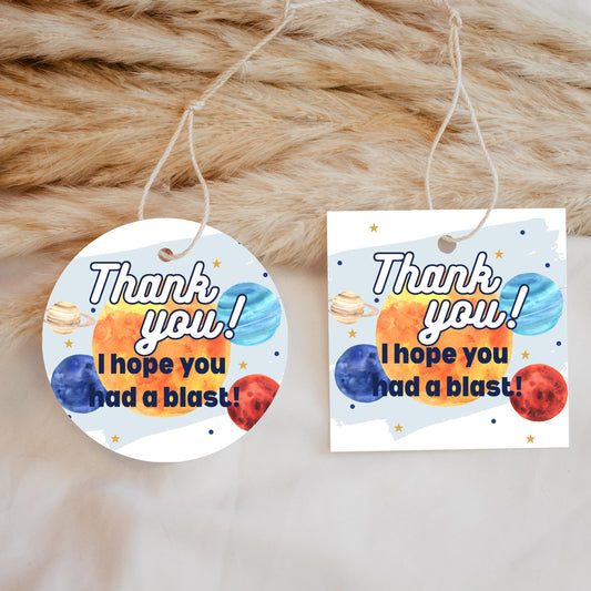 Space Party Favor Tag Solar System Party Birthday Party Favor Tag Out of This World Hanging Tag Thank You Tag Circle Tag Square Tag 0001