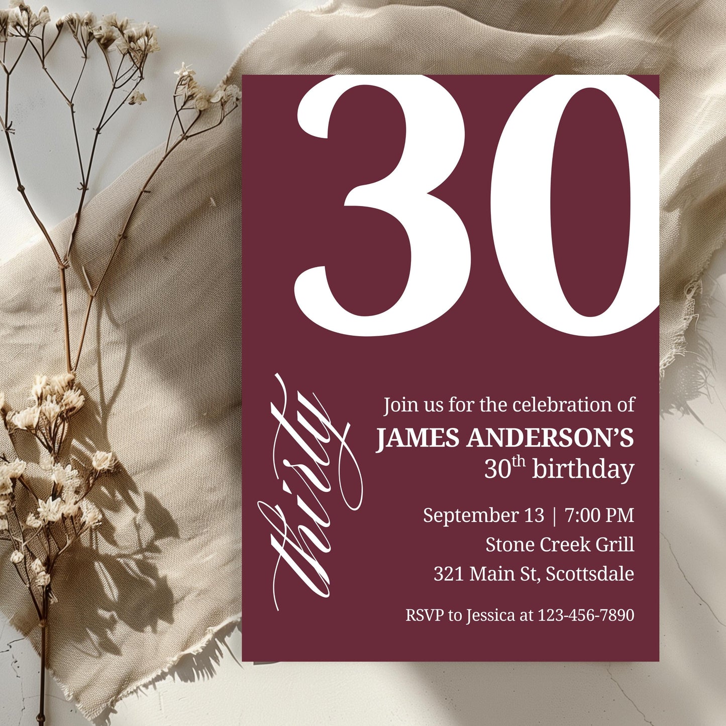 30th Birthday Invitation 30th Birthday Invite 30th Birthday for Him 30th Birthday Invitation for Him 30th Birthday Invitations for Men 0007