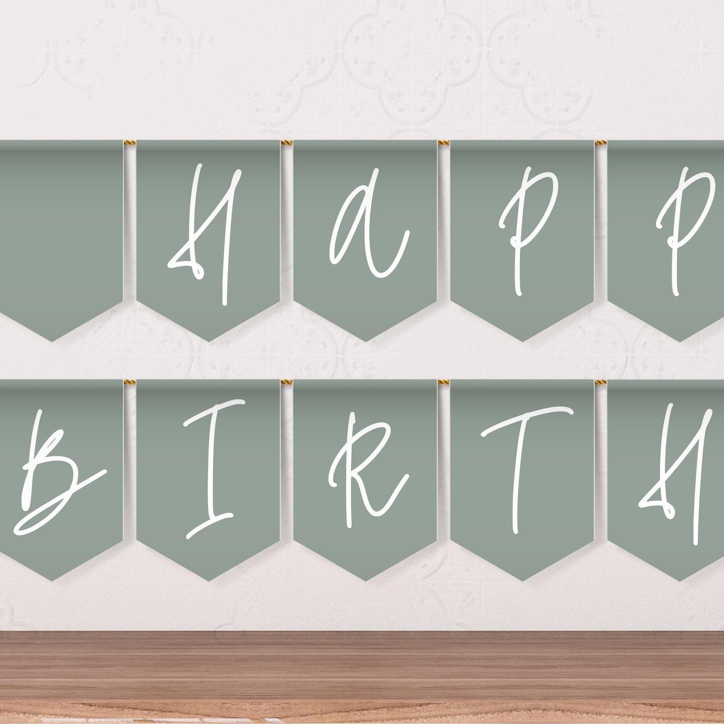Sage Green Party Happy Birthday Banner Letters Happy Birthday Banner Sage Green Teen Party Sweet Sixteen Flag Happy Birthday Flags 0003