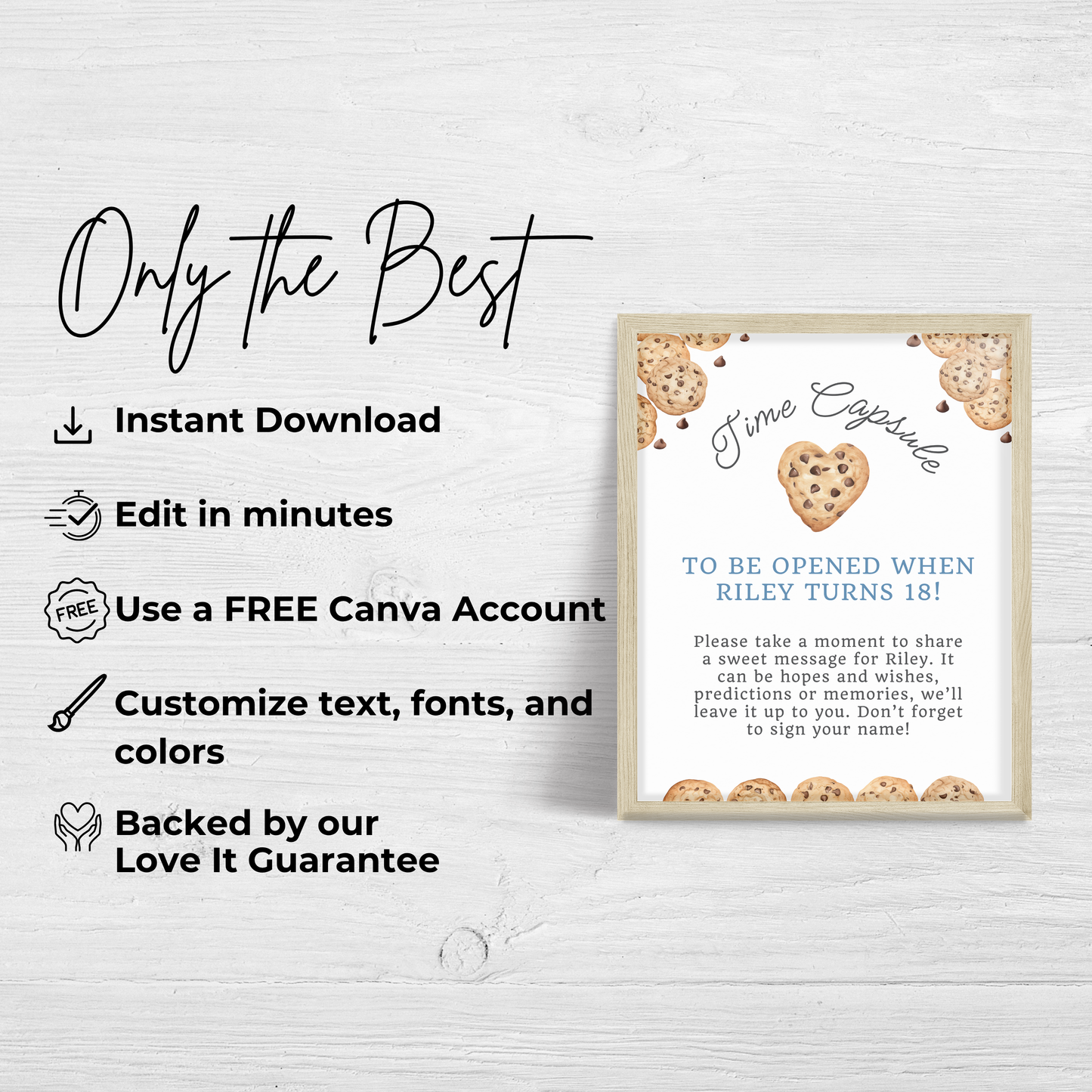 Time Capsule Sign and Notes One Tough Cookie Party Decoration Time Capsule One Sweet Cookie Sign Milk and Cookies Theme First Birthday 0005