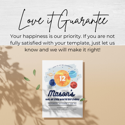 Space 12th Birthday Invitation Twelfth Birthday Boy Invite Outer Space Party Galaxy Out ofThis World Birthday Party Solar System Party 0001