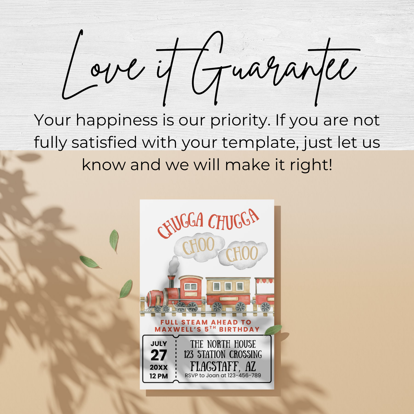 Chugga Chugga Choo Choo Birthday Invitation Train Party Birthday Invite Train All Aboard 5th Birthday Full Steam Ahead Fifth Birthday 0006