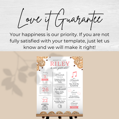 Milestone Board Milk and Cookies First Birthday Sign First Year Milestone Sweet Cookie Birthday Milestone Tough Cookie Birthday Sign 0009