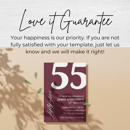 55th Birthday Invitation for Men 55th Birthday Invite 55th Birthday for Him 55th Birthday Invitation 55th Birthday Invitation for Him 0007