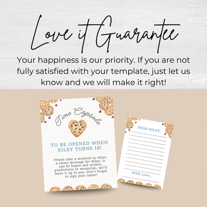 Time Capsule Sign and Notes One Tough Cookie Party Decoration Time Capsule One Sweet Cookie Sign Milk and Cookies Theme First Birthday 0005