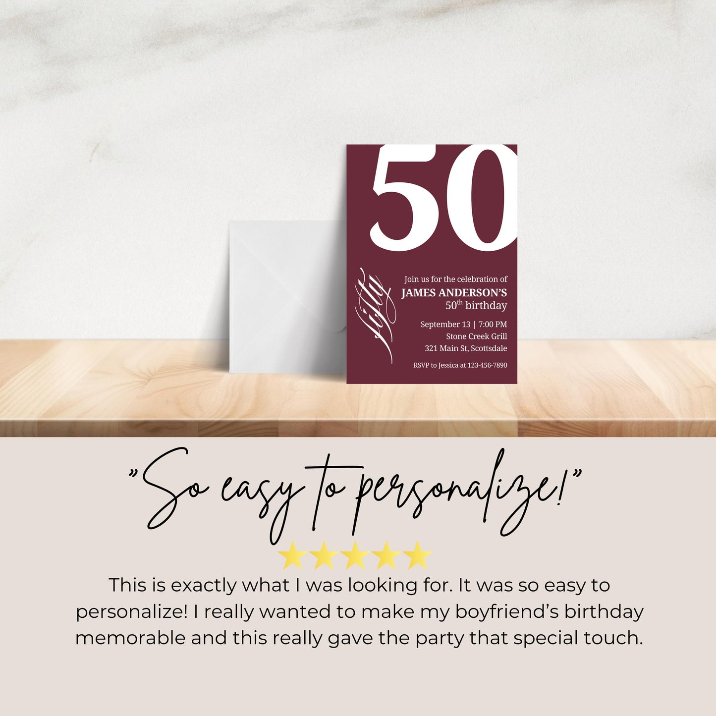 50th Birthday Invitation for Men 50th Birthday Invite 50th Birthday for Him 50th Birthday Invitation 50th Birthday Invitation for Him 0007