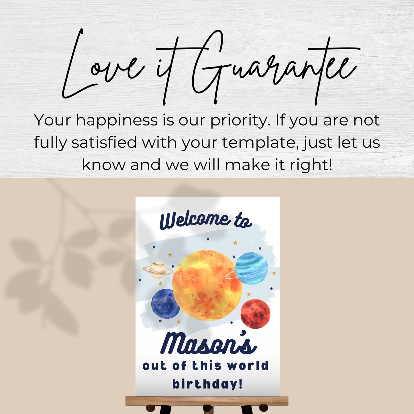 Space Welcome Sign Editable Birthday Party Out of This World Welcome Sign for Boys Birthday Planets Solar System Party Sign Digital 0001