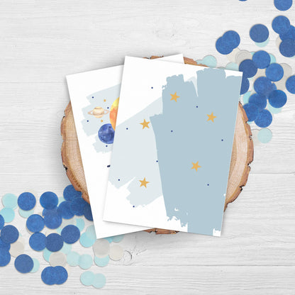 Thank You Note Space Birthday Template Editable Boy Out of This World Thank You Card Solar System Party Galaxy Birthday Party 0001