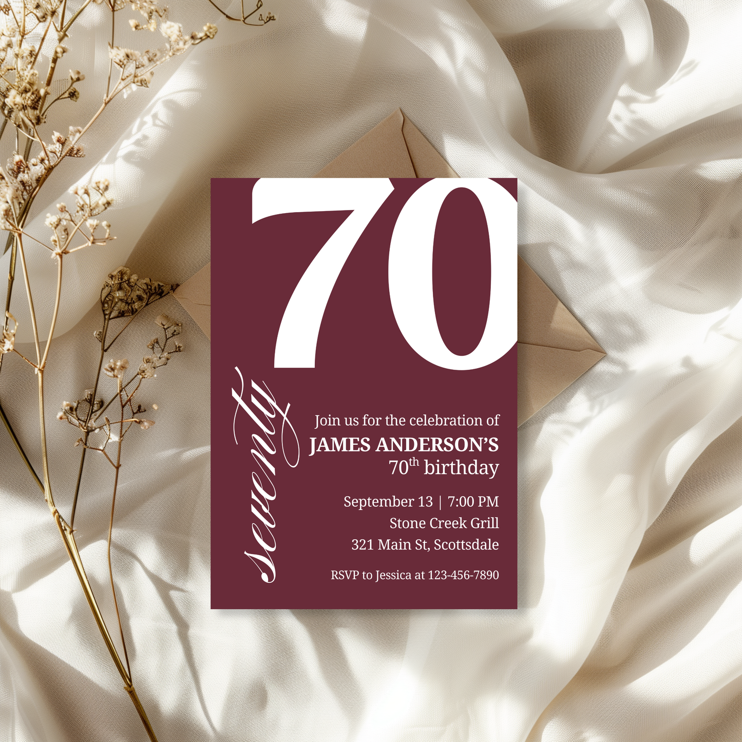 70th Birthday Invitation for Men 70th Birthday Invite 70th Birthday for Him 70th Birthday Invitation 70th Birthday Invitation for Him 0007